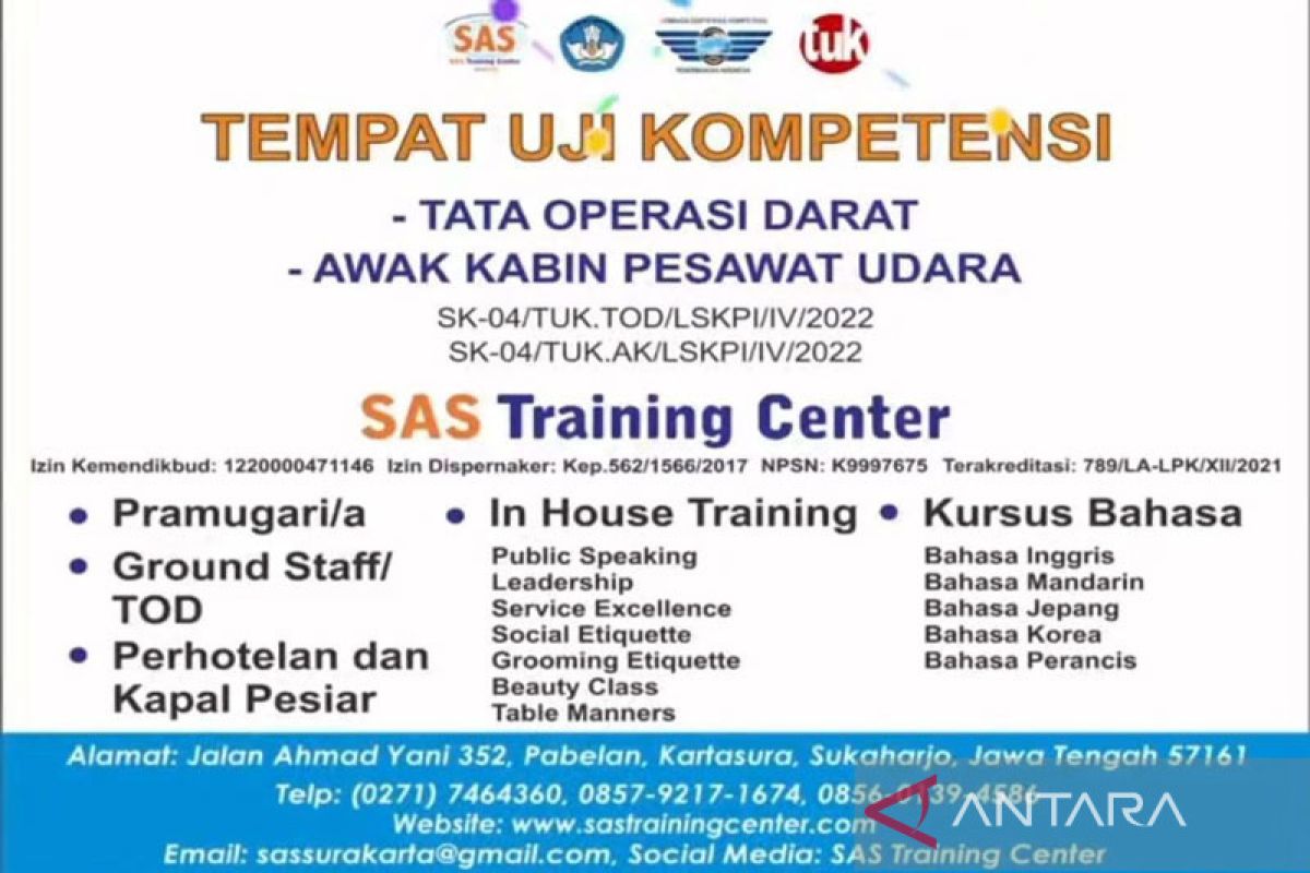 LSK Penerbangan Indonesia tetapkan SAS Training Center sebagai tempat uji kompetensi
