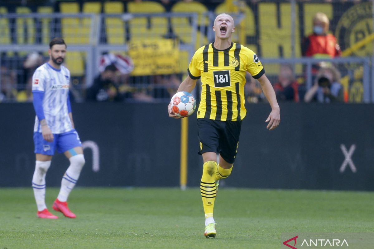 Gol perpisahan Erling Haaland antar Dortmund kalahkan Hertha Berlin 2-1