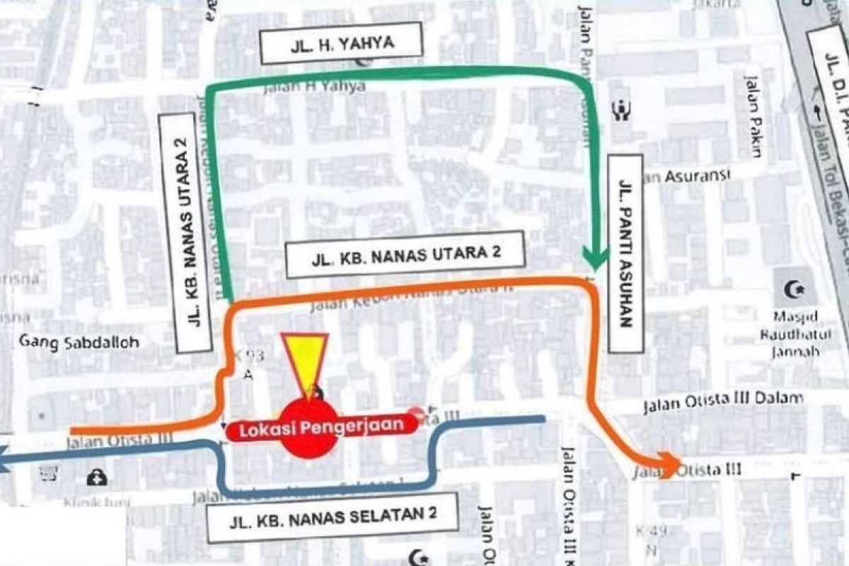 Lalin di Jalan Otista 3 dialihkan imbas pengerjaan sodetan Ciliwung