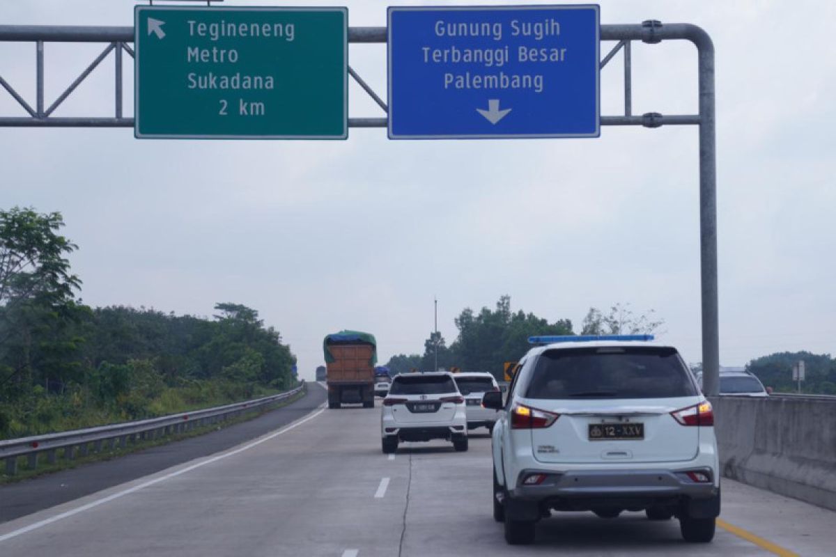 Arus balik di Jalan Tol Trans Sumatera Bandarlampung-Palembang masih berlangsung