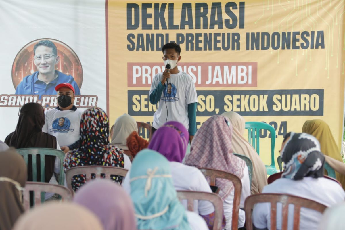 Ratusan UMKM hingga emak-emak di Jambi deklarasikan Sandiaga Uno calon Presiden 2024