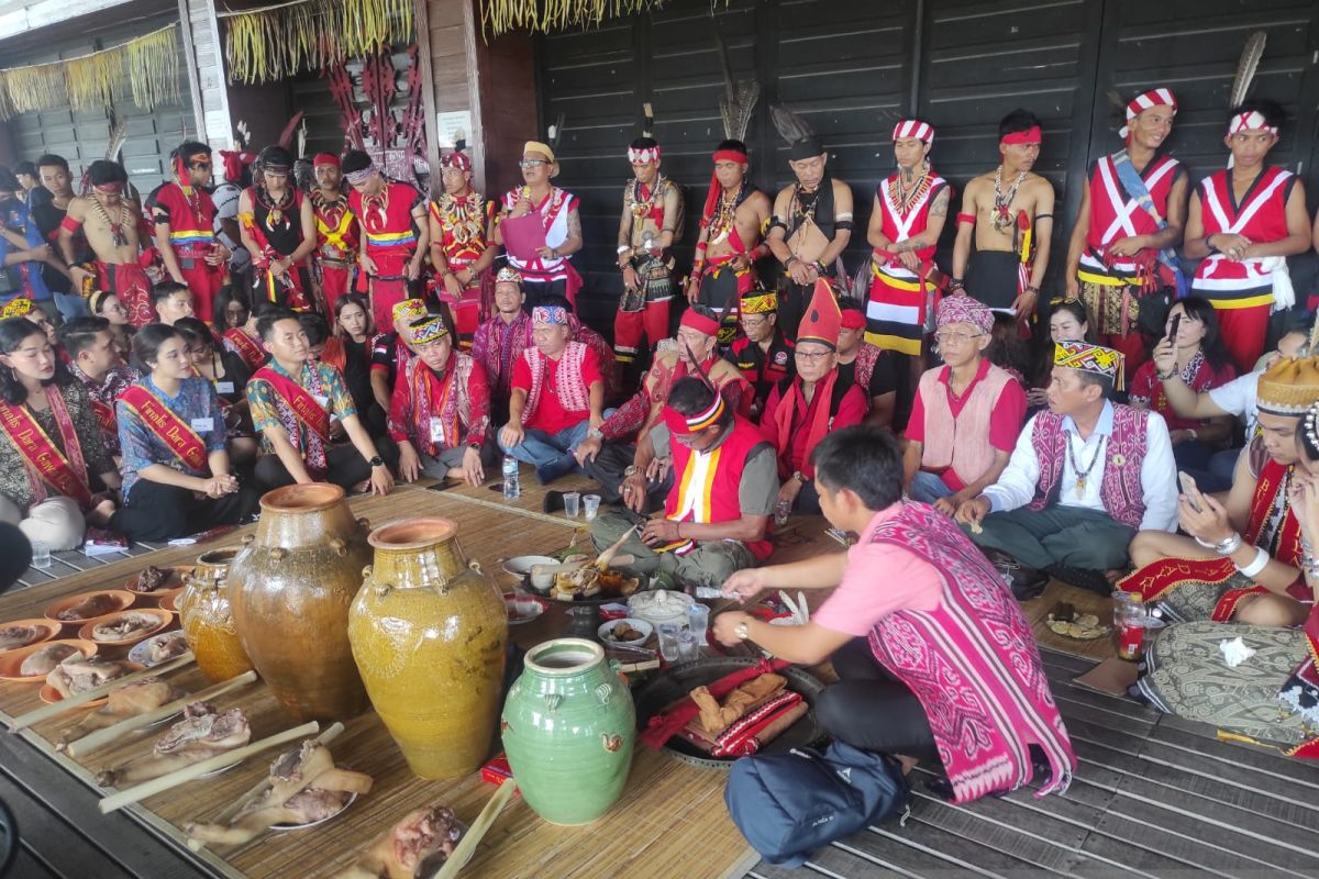 Ngampar bide sambut pekan gawai Dayak Kalbar ke-36 di Pontianak