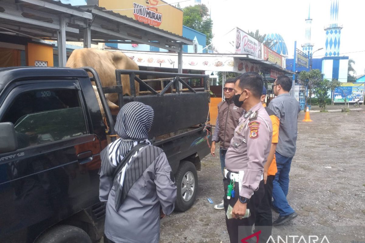 Polisi dan Disnak Sukabumi menahan sapi yang dikirim dari luar daerah