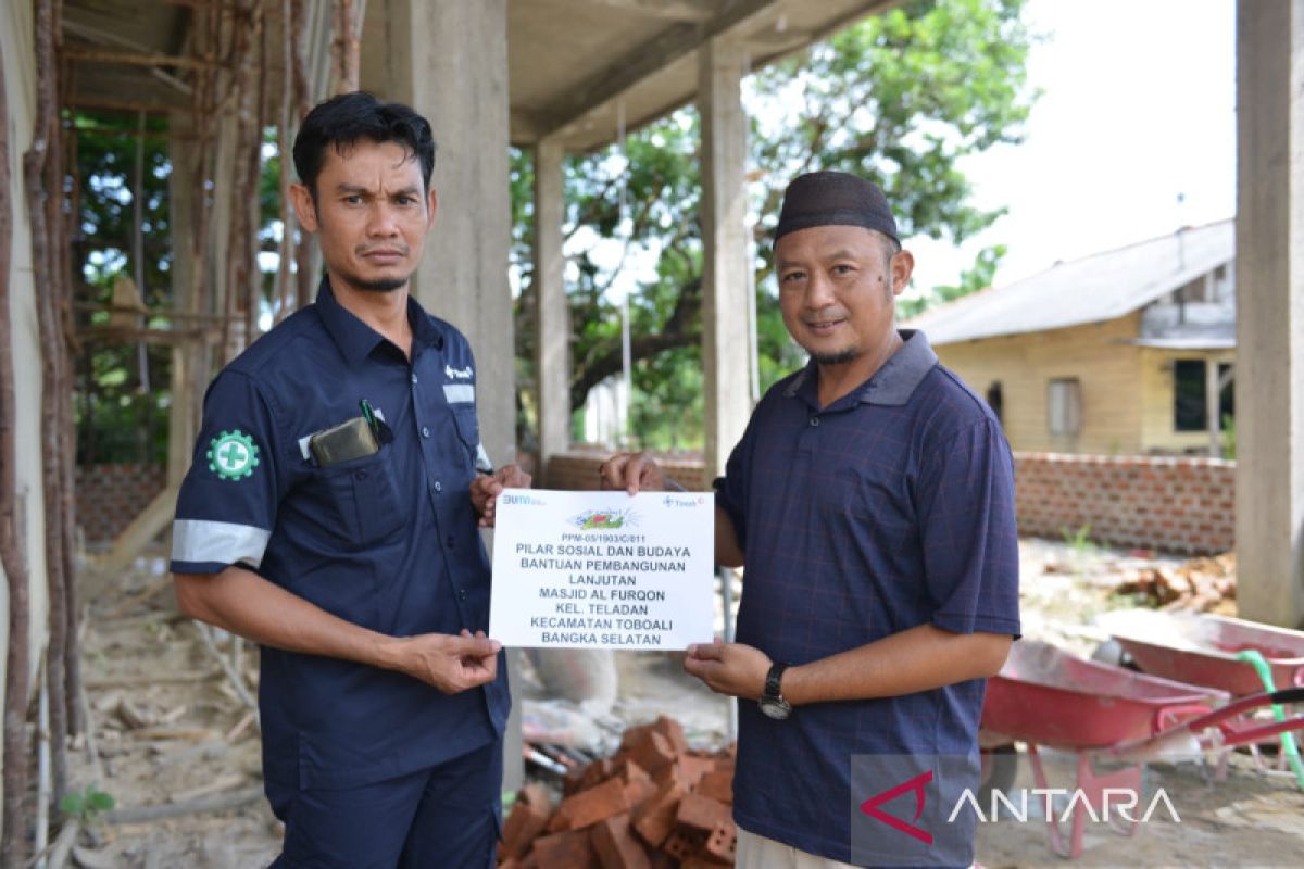 PT Timah bantu renovasi masjid Al-Furqon Simpang Nanas Toboali