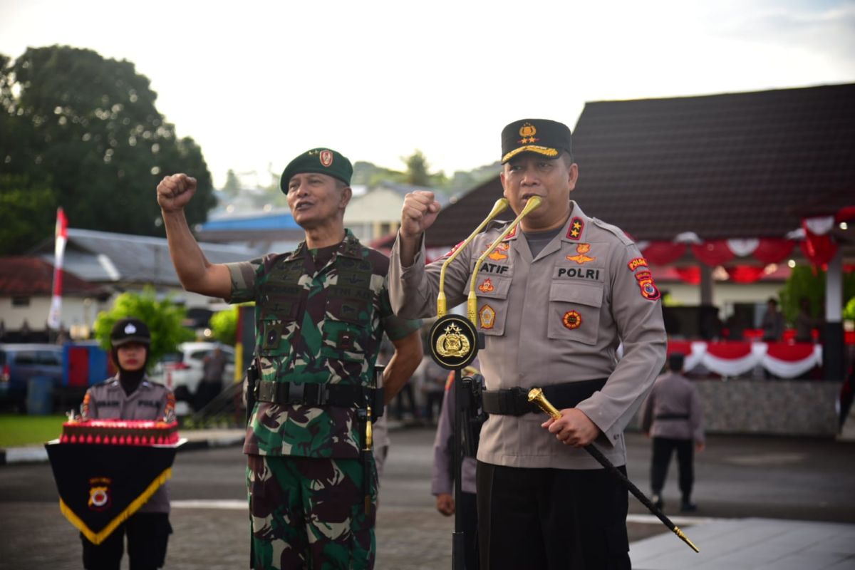 Polda Maluku dan Kodam Pattimura Apel Sinergitas TNI-Polri