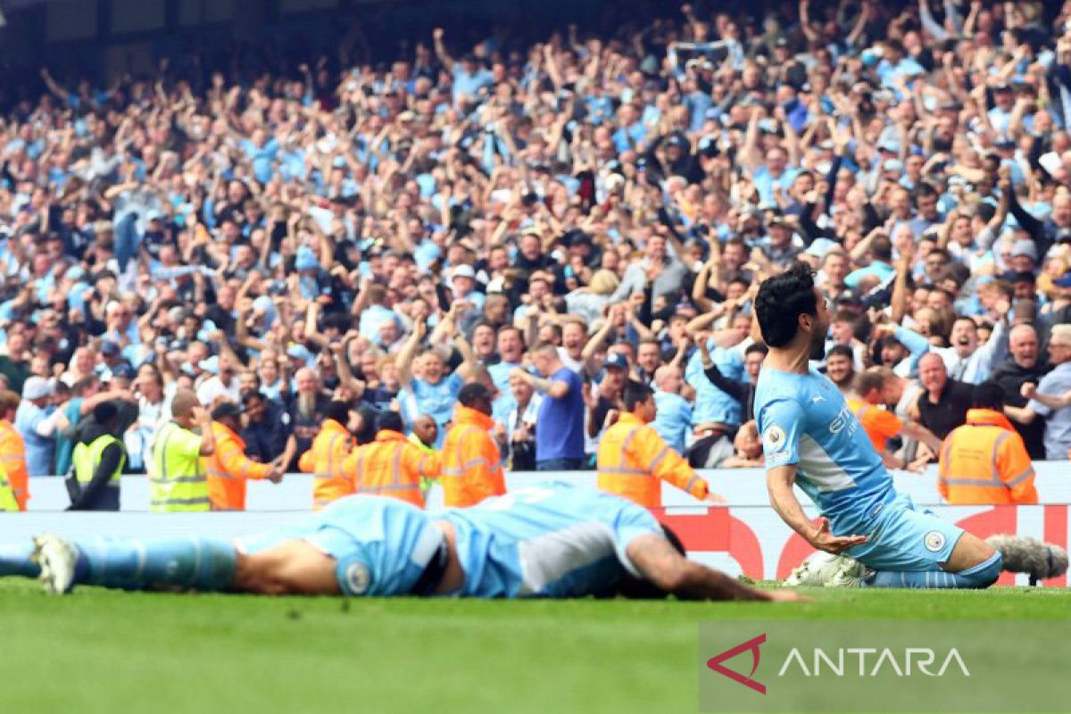 Manchester City juara Liga Inggris setelah tekuk Aston Villa 3-2