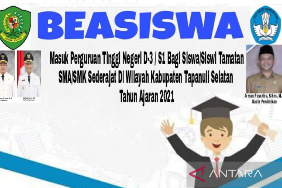 Tahun 2022, Pemkab Tapsel berikan beasiswa bagi siswa masuk PTN, ini syaratnya