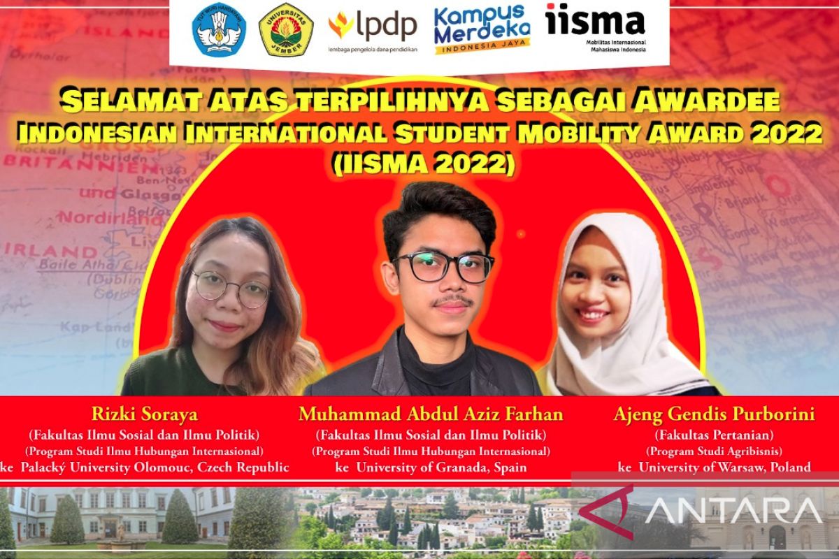 Tiga mahasiswa Unej kuliah ke luar negeri melalui program IISMA