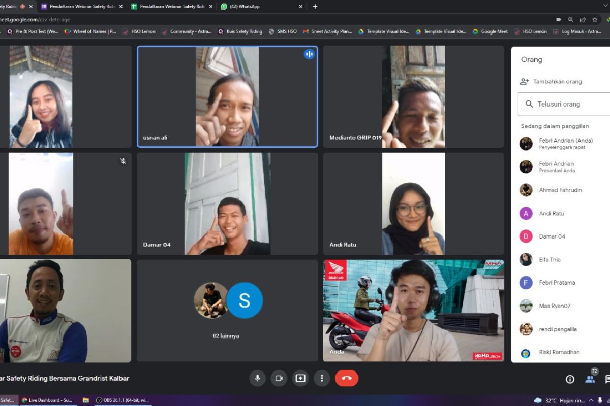 Astra gelar sosialisasi Safety Riding melalui aplikasi meeting online