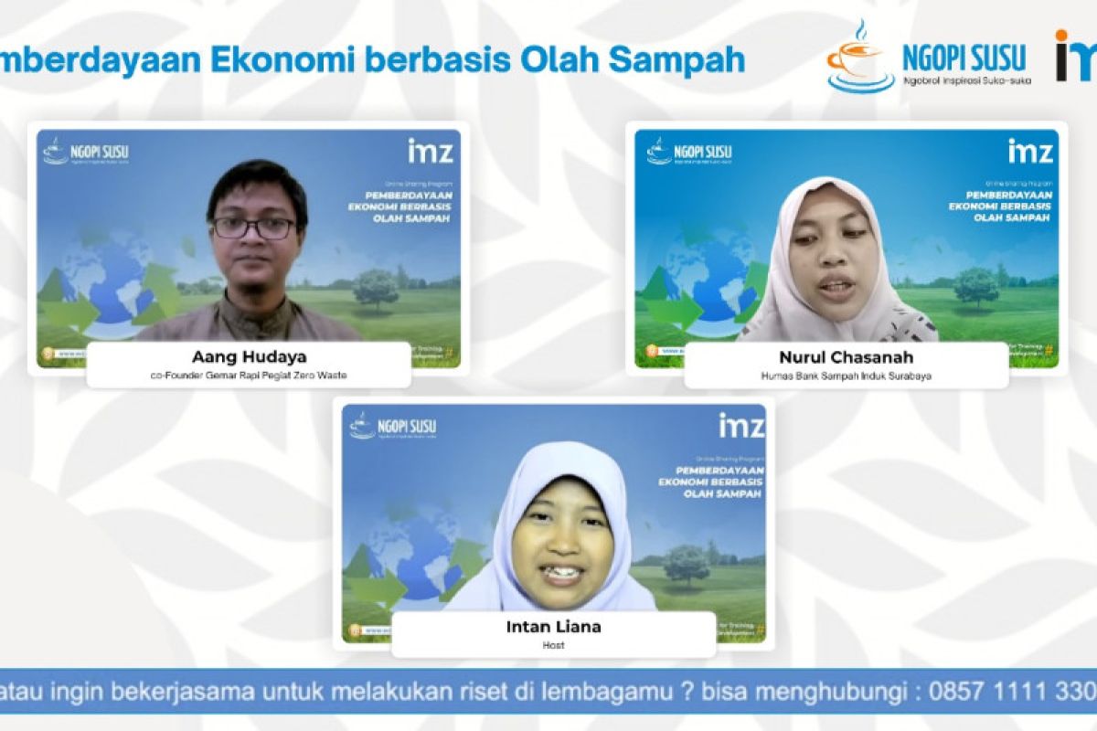 Talkshow NgopiSusu IMZ angkat tema "Pemberdayaan Ekonomi Berbasis Olah Sampah"