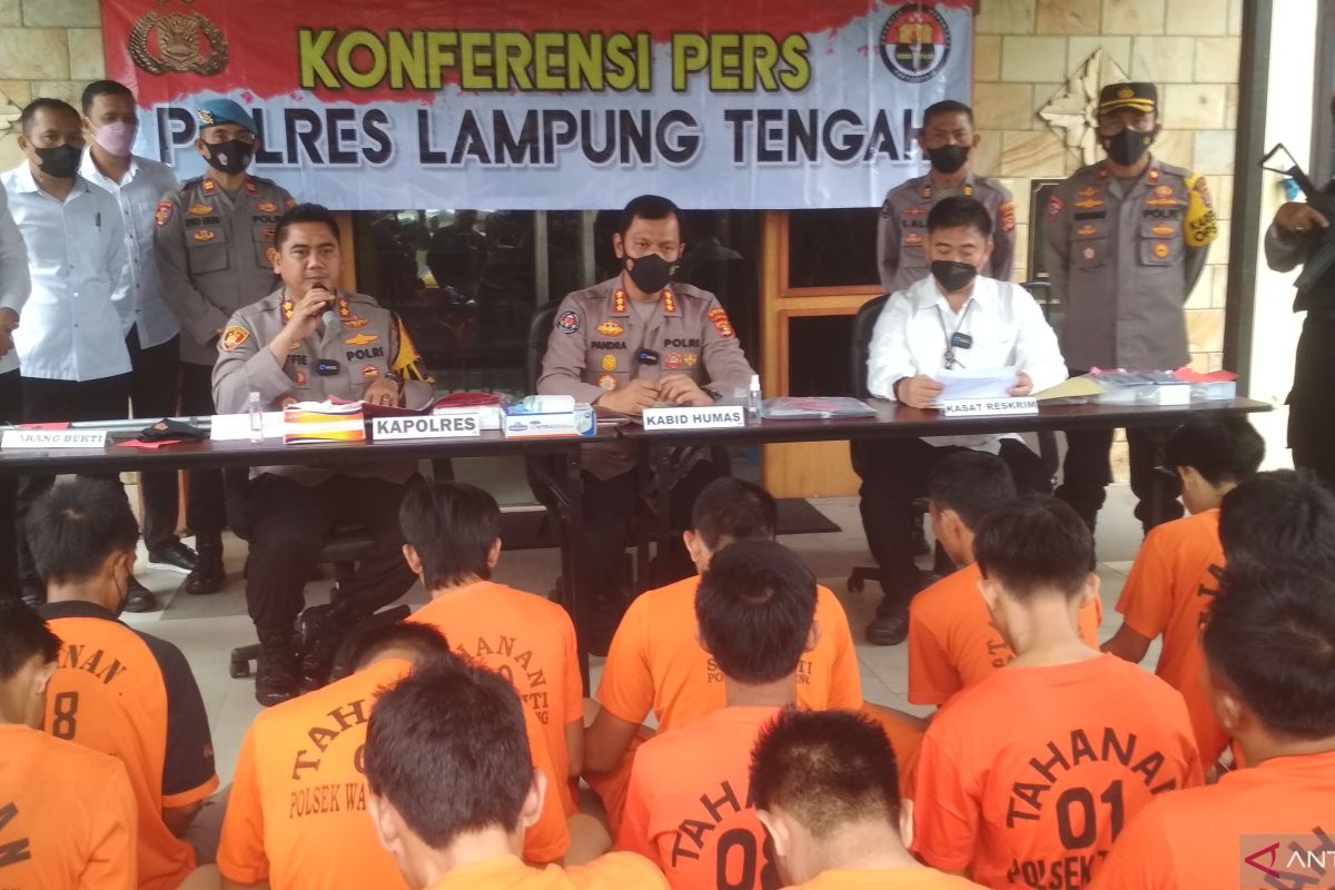 Polres Lampung Tengah gulung 23 pelaku kejahatan dalam Operasi Sikat Krakatau