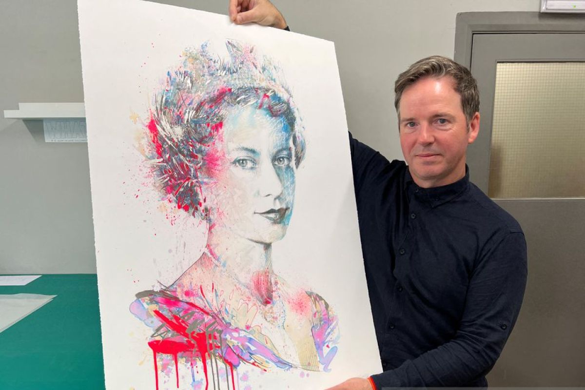 Seniman Inggris akan merilis karya grafis Ratu Elizabeth edisi terbatas