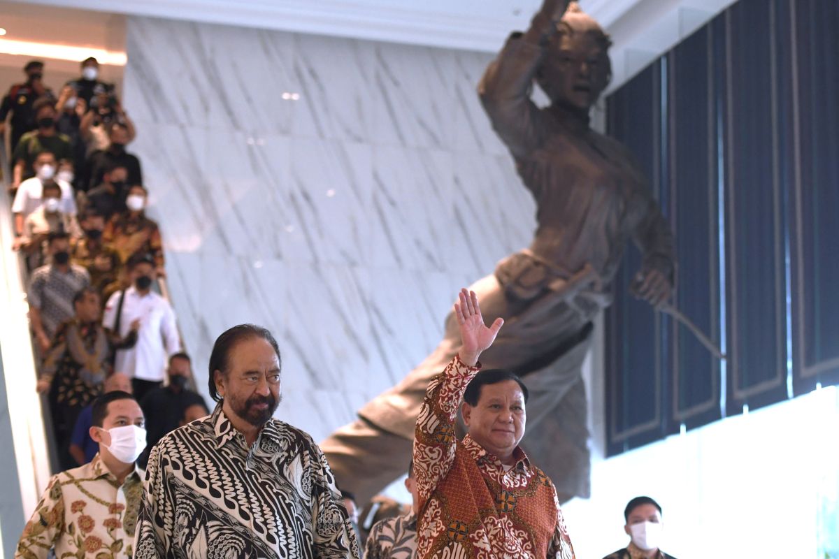 Surya Paloh bertemu Prabowo  di Hambalang Minggu