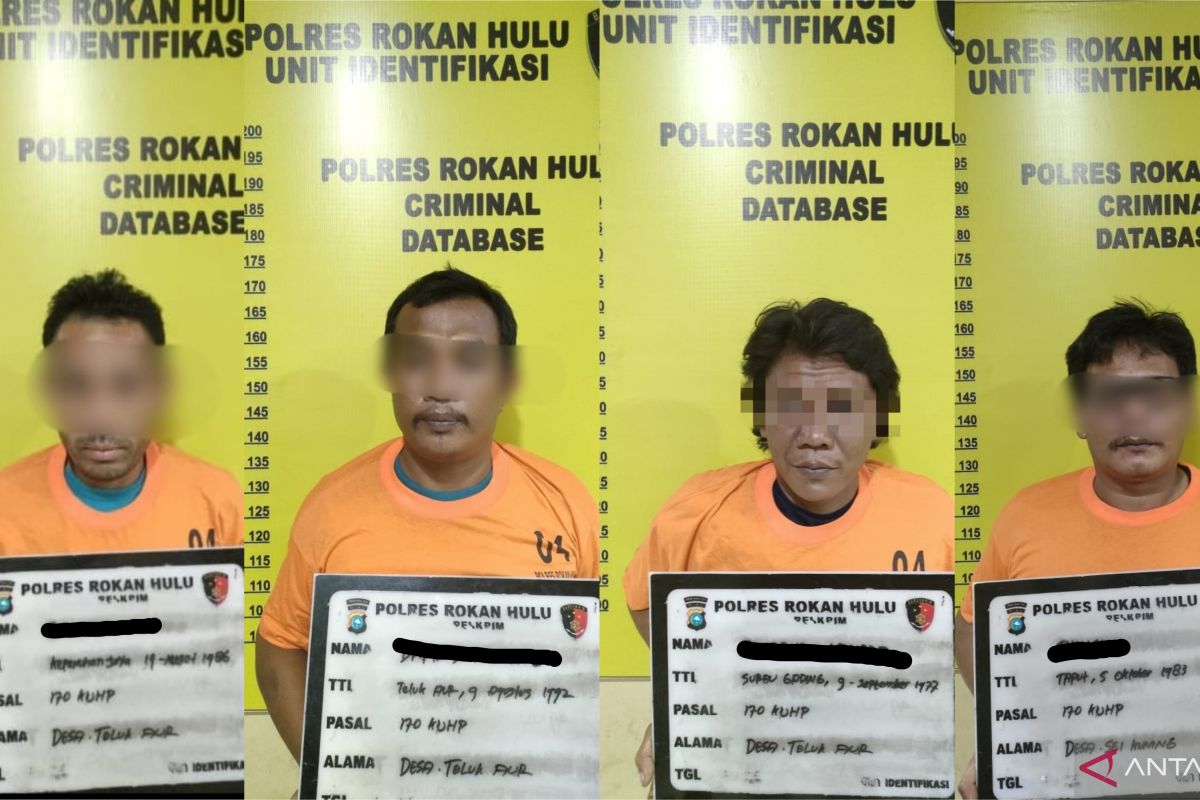 Keroyok penjaga keamanan saat unjuk rasa, empat pria diringkus polisi Rohul