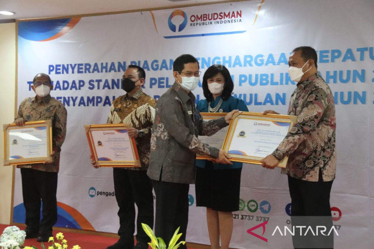 Kemensos raih penghargaan Ombudsman RI predikat kepatuhan tinggi