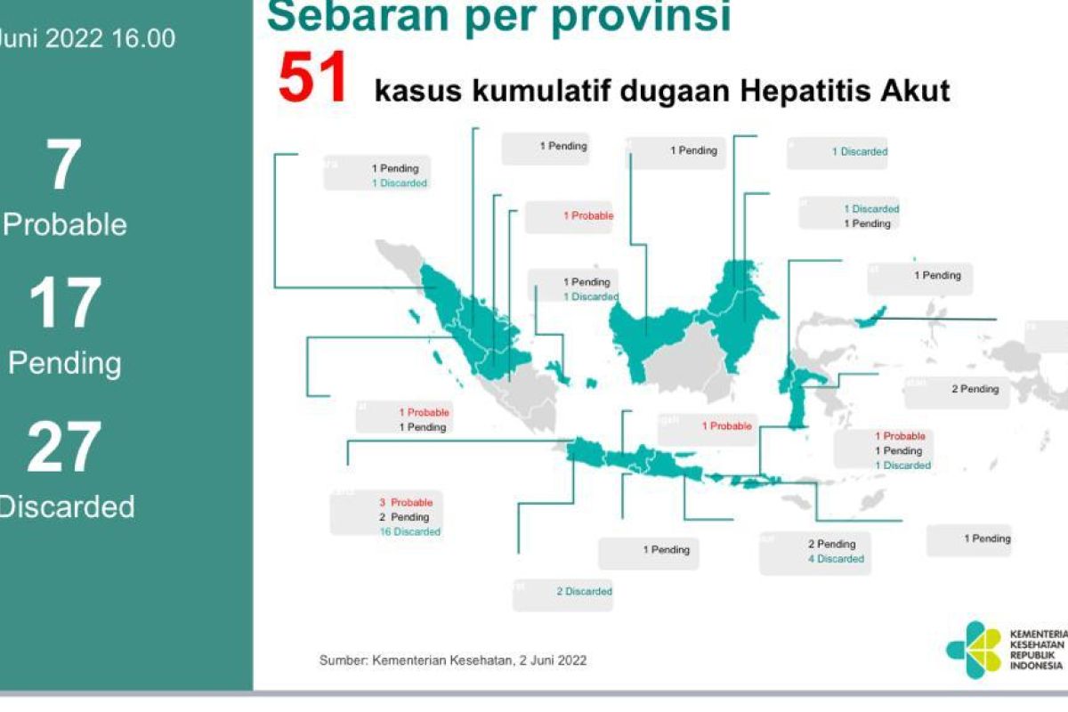 Dugaan Hepatitis akut di Indonesia berjumlah 24 pasien