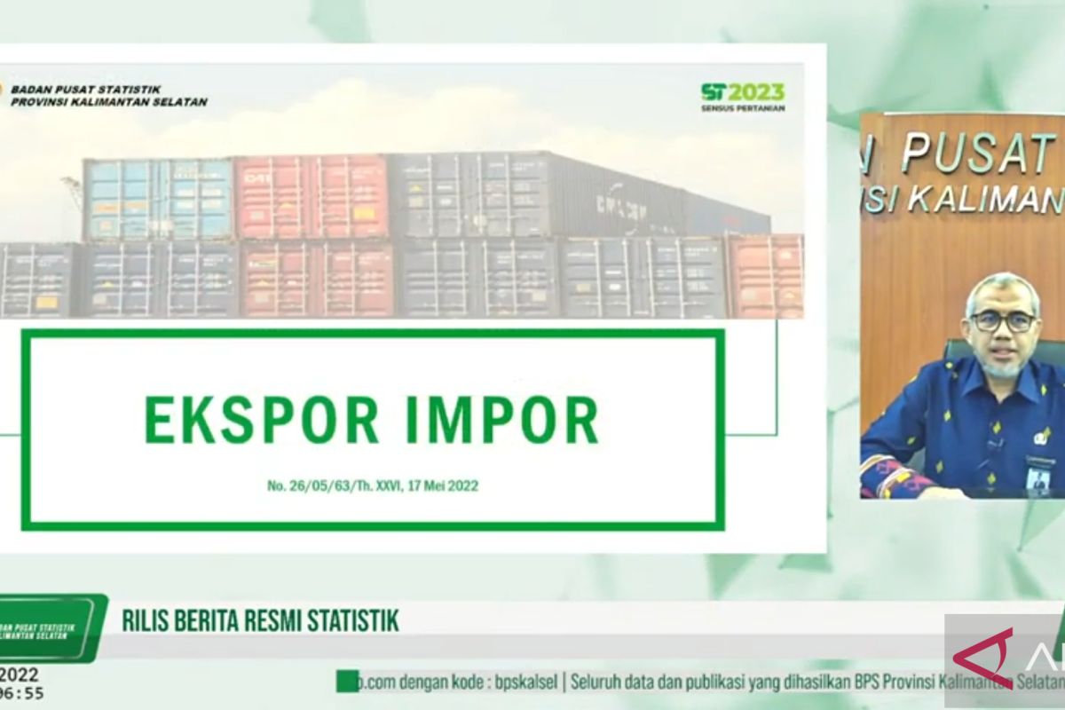 South Kalimantan's export, import raise in April 2022