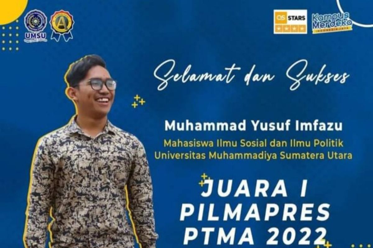 Mahasiswa FISIP UMSU Juara 1 Pilmapres PTMA se-Indonesia 2022