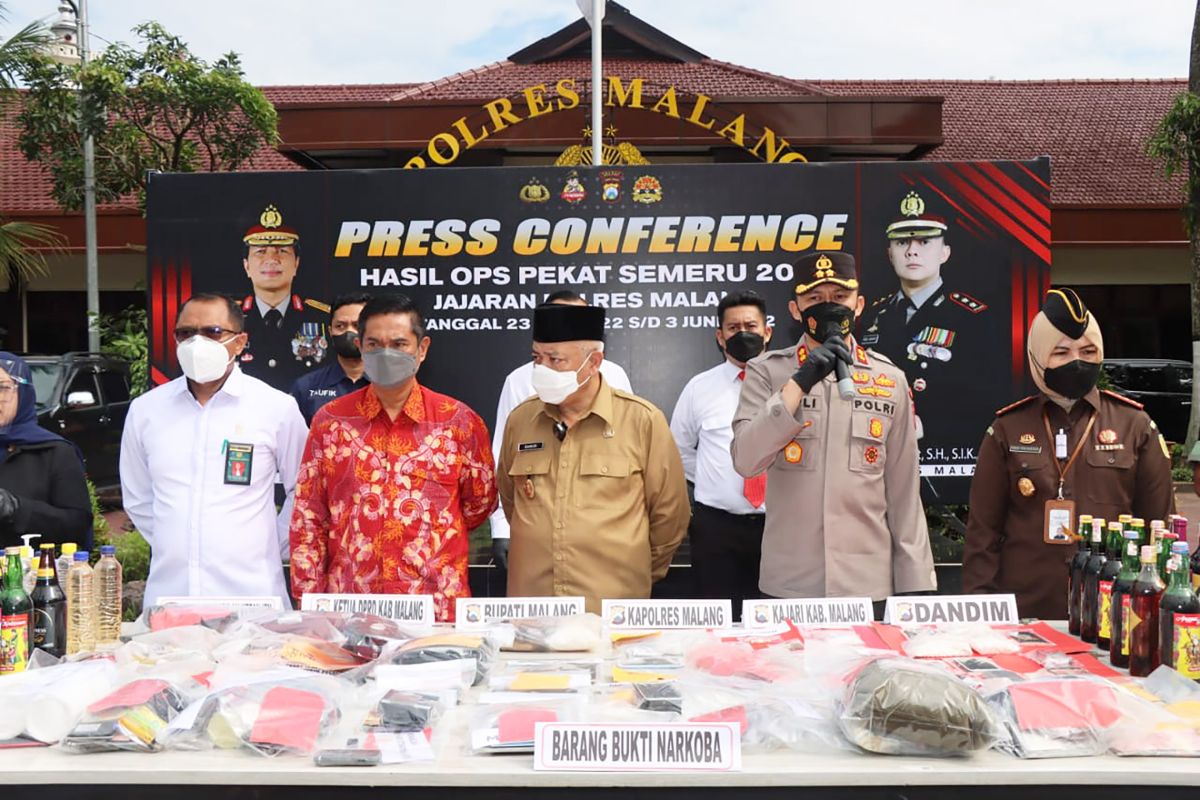 Polisi proses 183 pelaku kriminal hasil Operasi Pekat Semeru 2022 di Malang
