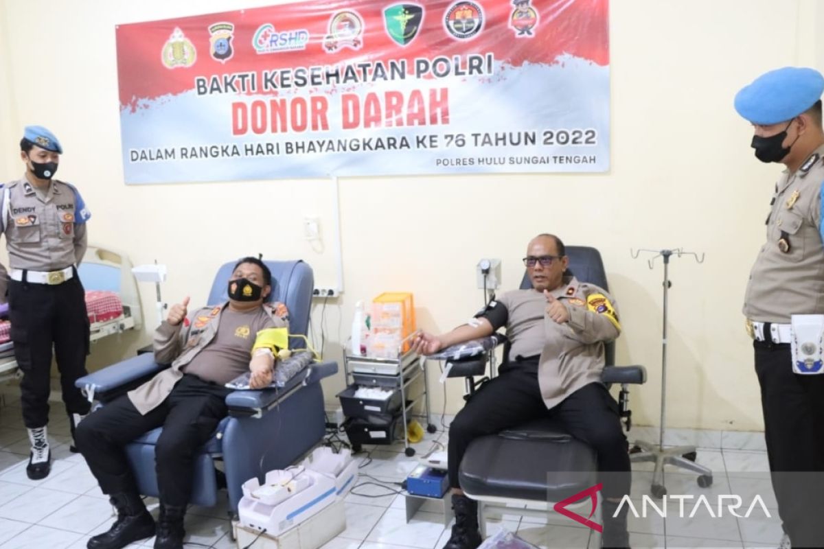 Polres HST gelar donor darah