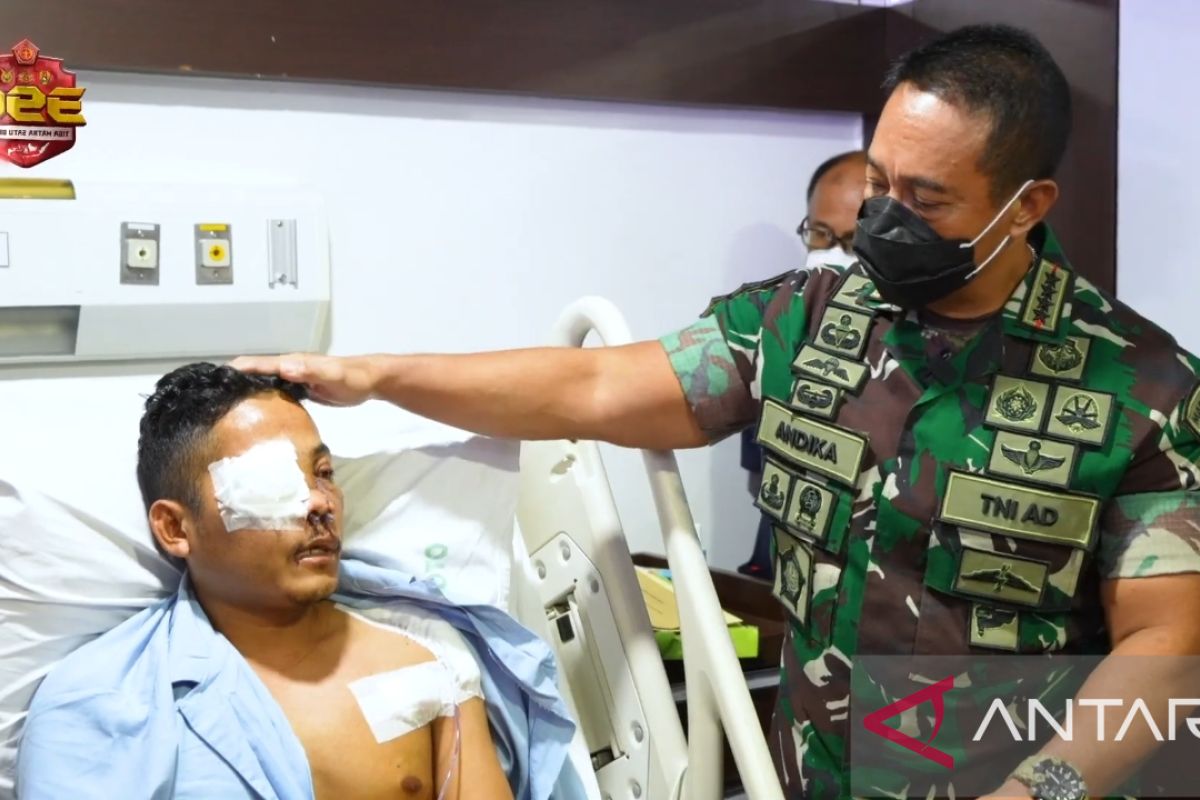 Panglima TNI semangati dua prajurit korban luka tembak di Papua