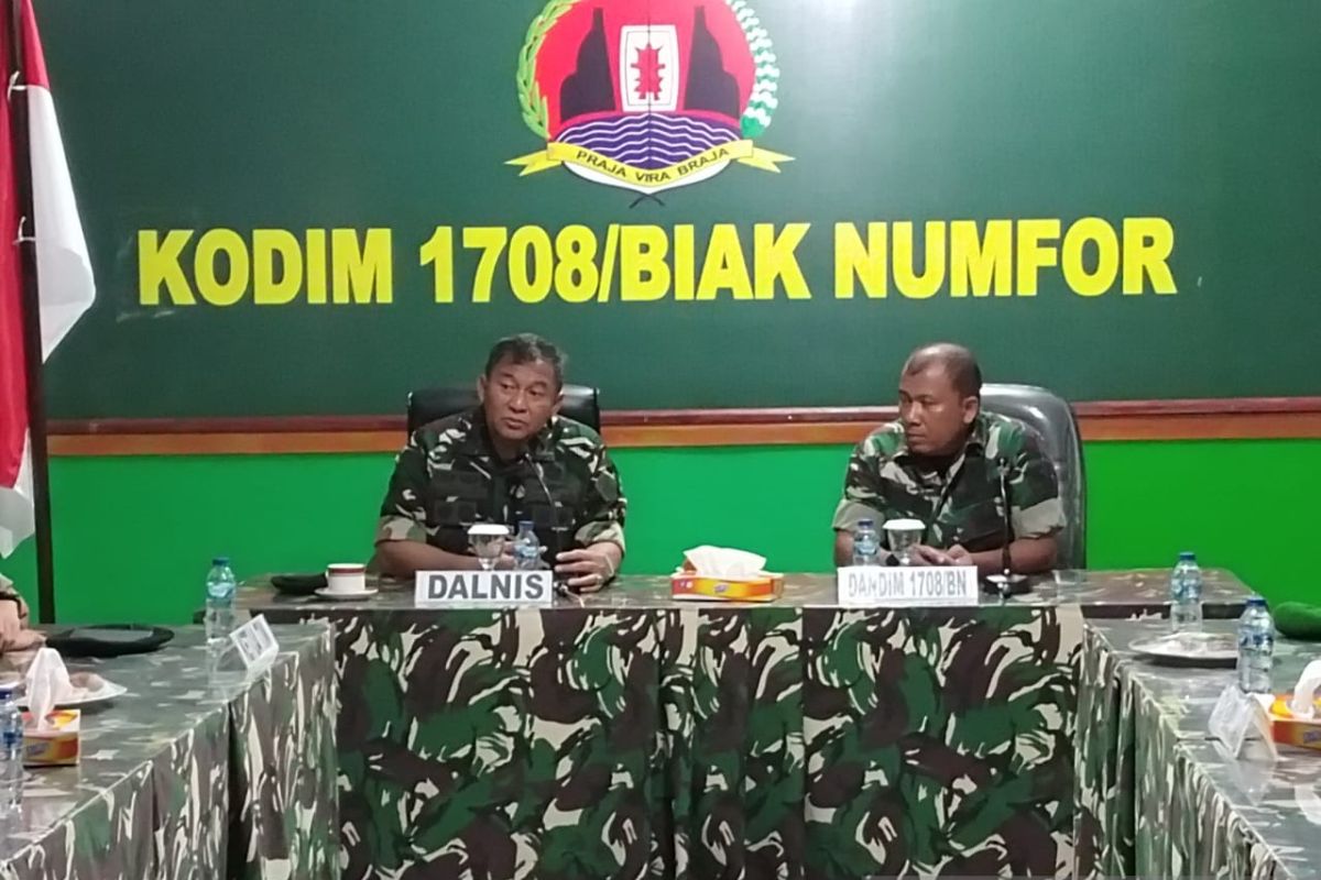 Kodim Biak Numfor terima kunjungan Tim Itjen TNI uji petik BTPKLWN