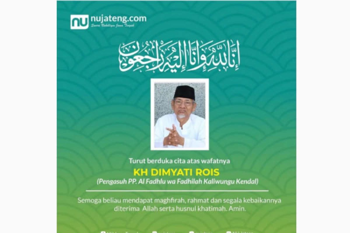 Ketua Dewan Syuro PKB KH Dimyati Rois wafat di Semarang