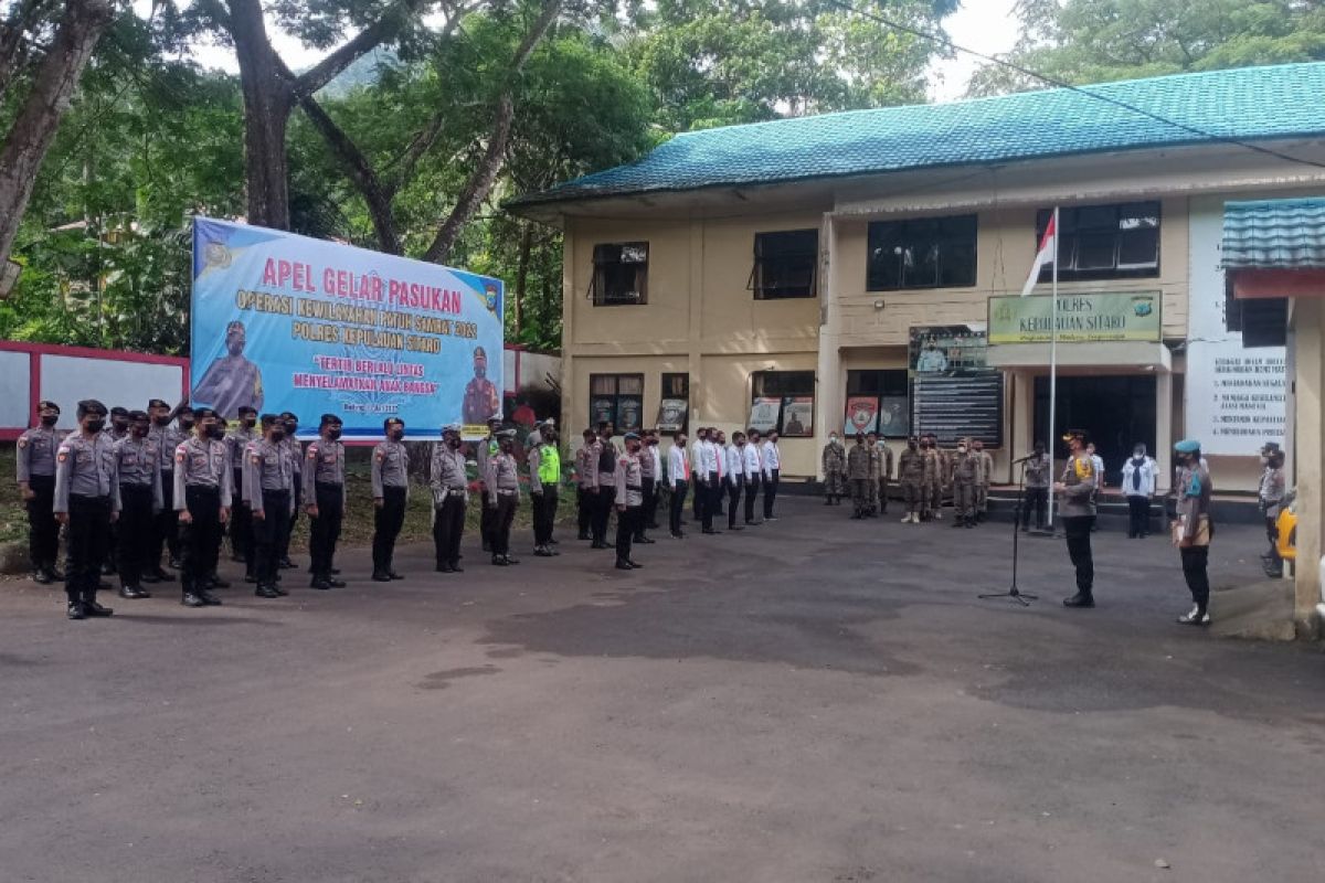 Ini arahan Kapolres Sitaro saat gelarpasukan Ops Patuh Samrat