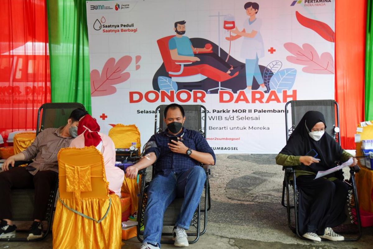 Perwira Pertamina Patra Niaga Regional Sumbagsel Antusias Ikuti Donor Darah