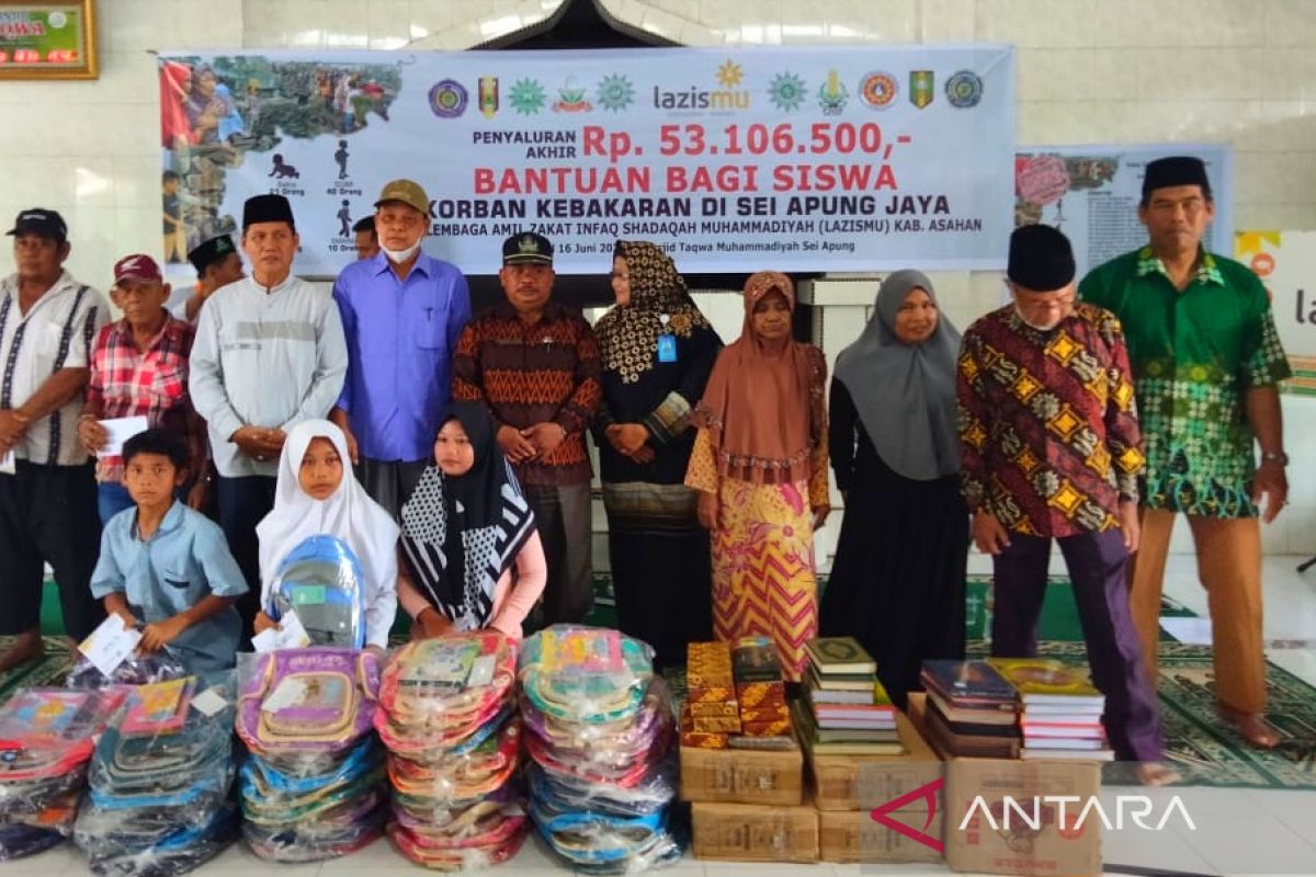 Lazismu Asahan salurkan bantuan korban kebakaran Sei Apung Jaya