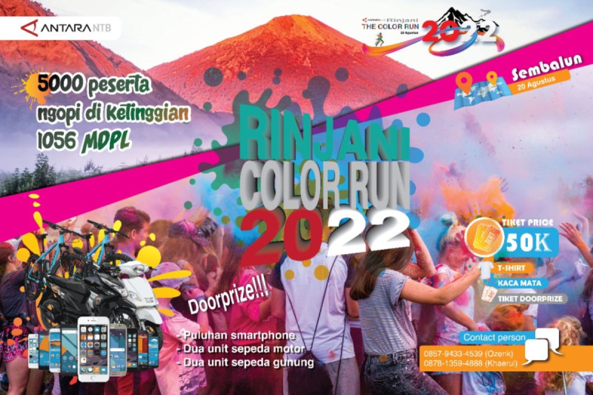 "Rinjani Color Run 2022", sensasi berlari di ketinggian 1.056 Mdpl