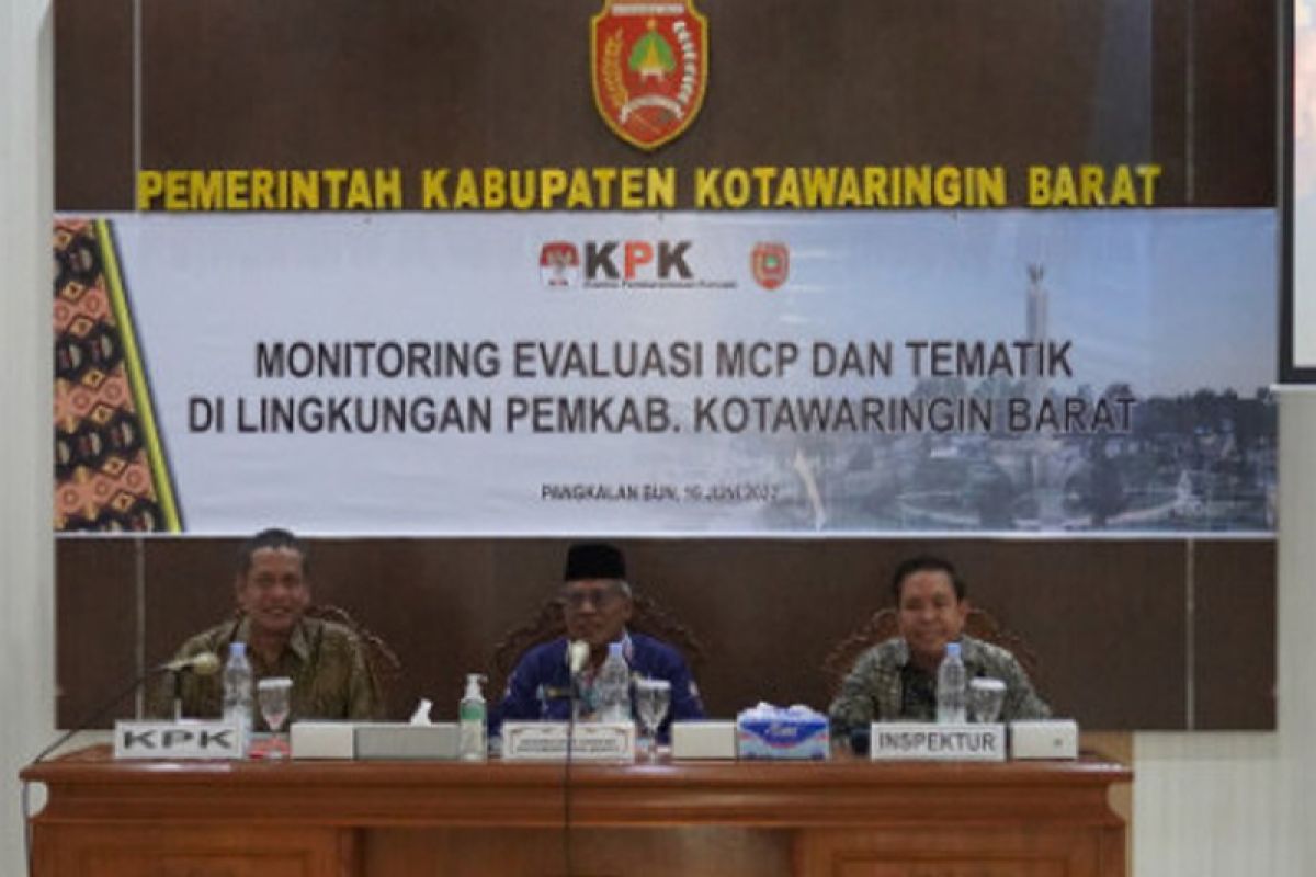 Pencegahan korupsi di Kobar terbaik kelima di Kalteng menurut MCP KPK