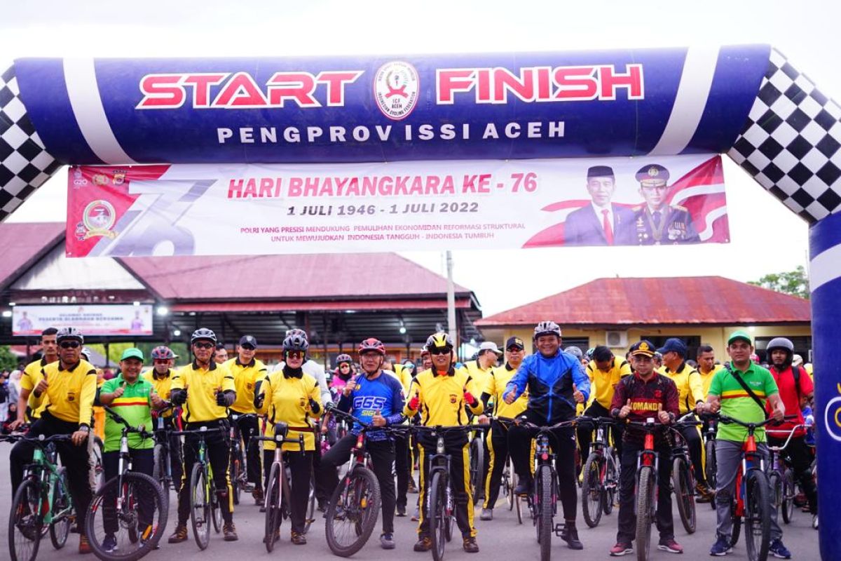 Mempererat silaturrahmi, Polres Pidie gelar senam bersama dan fun bike