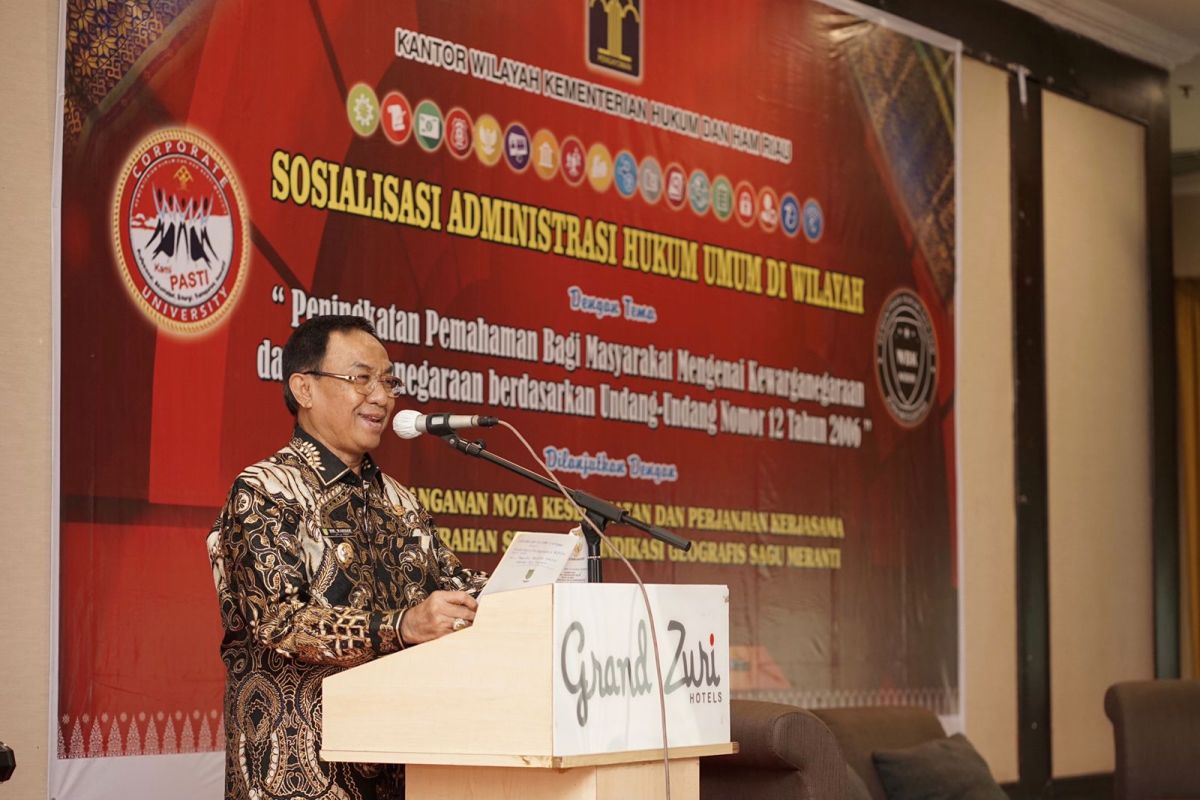 Teken MoU bersama Kemenkumham Riau, Pemkab Inhil komit tingkatkan potensi IKM