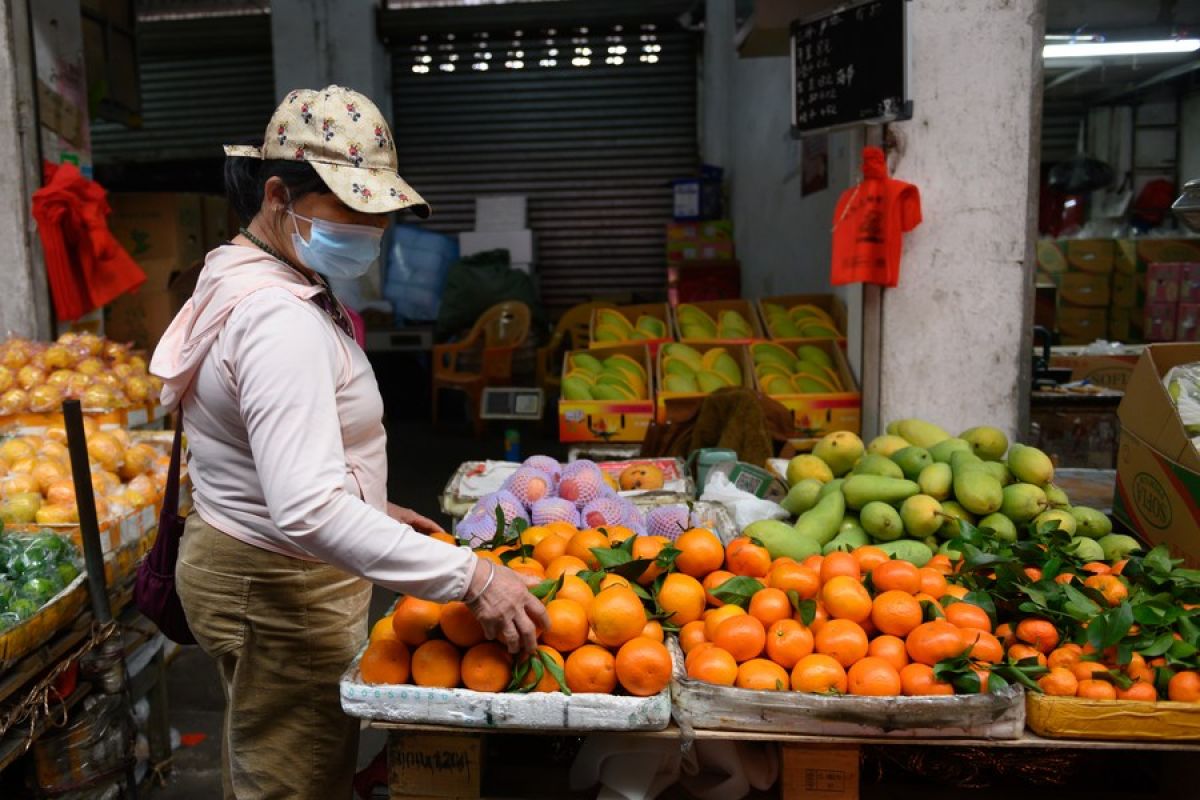 Harga produk pertanian China turun tipis