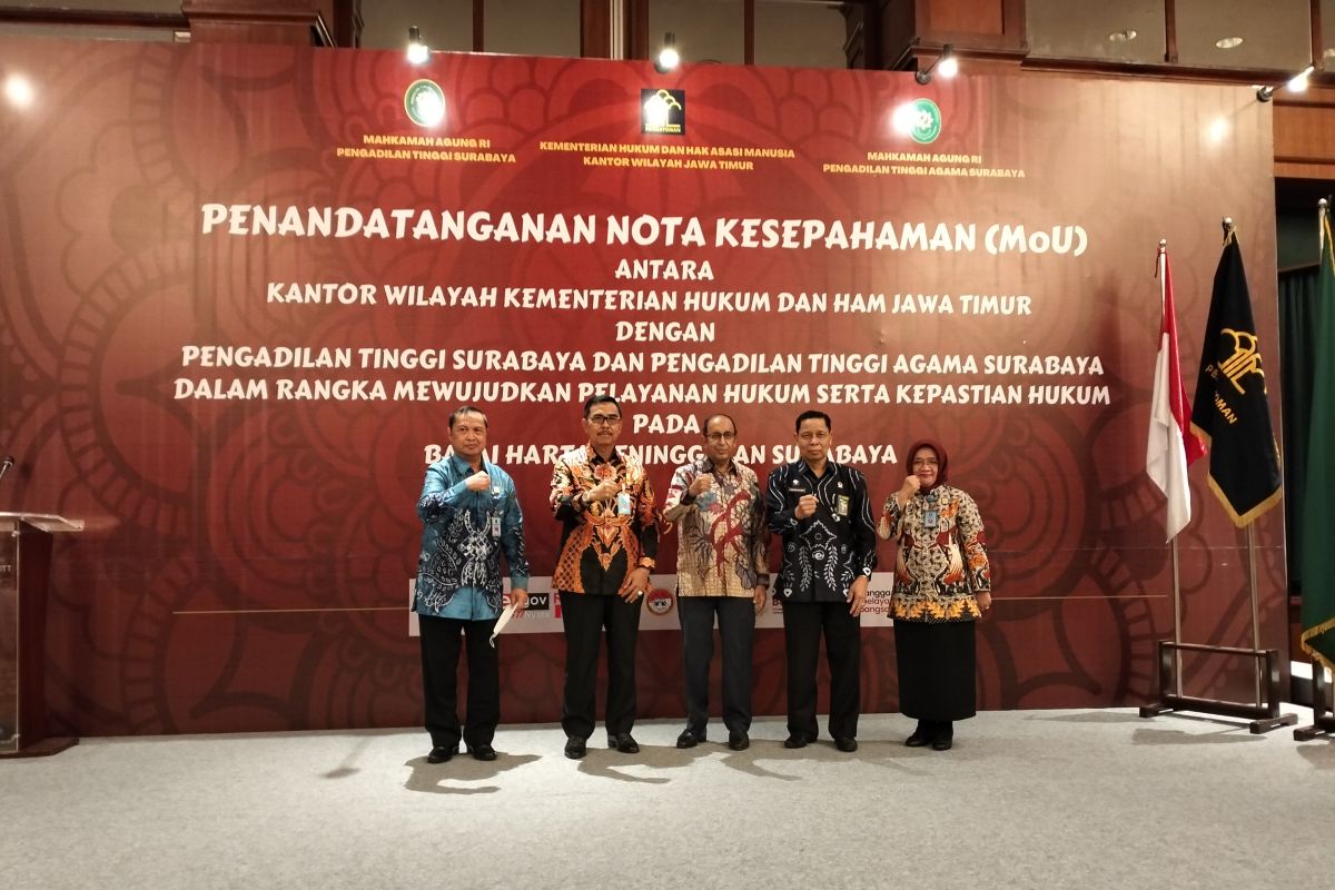 Kanwilkumham dan Pengadilan Tinggi Surabaya MoU percepat penyerahan putusan