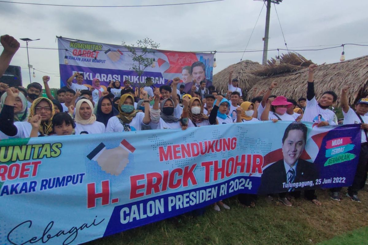 Ratusan warga Tulungagung deklarasi dukung Erick Thohir maju Pilpres 2024