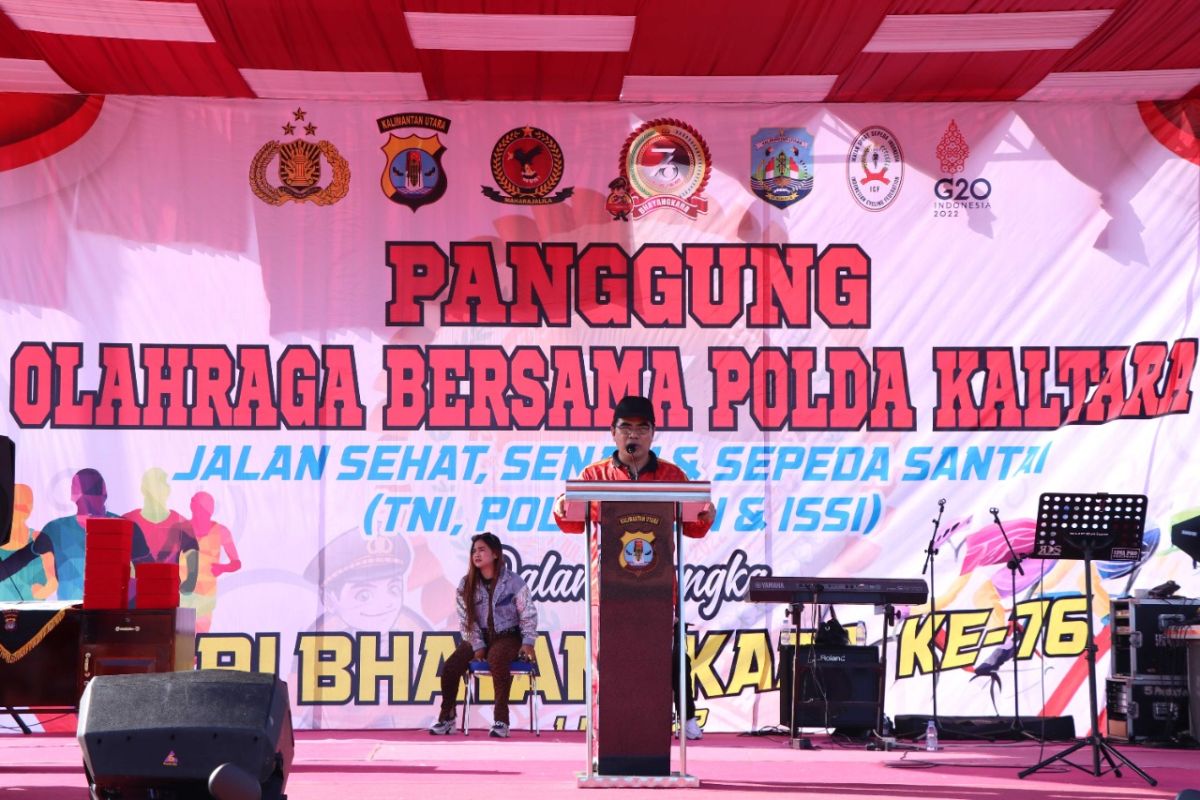 Sekprov Kaltara hadiri olahraga bersama di Hari Bhayangkara ke-76