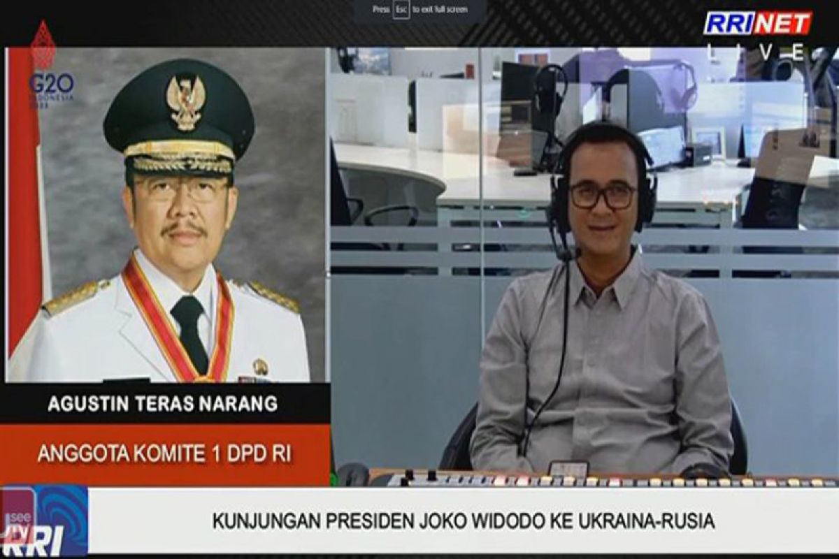 Anggota DPD RI apresiasi kunjungan Jokowi ke Ukraina dan Rusia