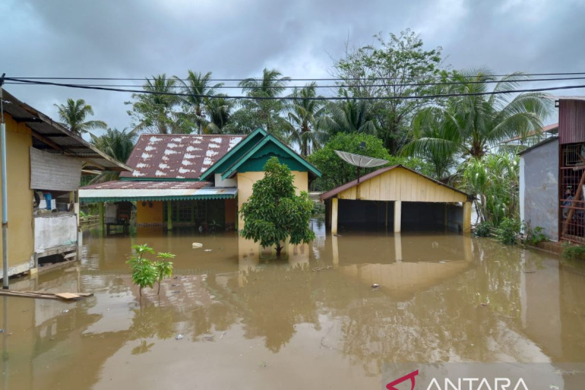 Permukiman warga di wilayah Sungai Serut, Bengkulu terendam banjir