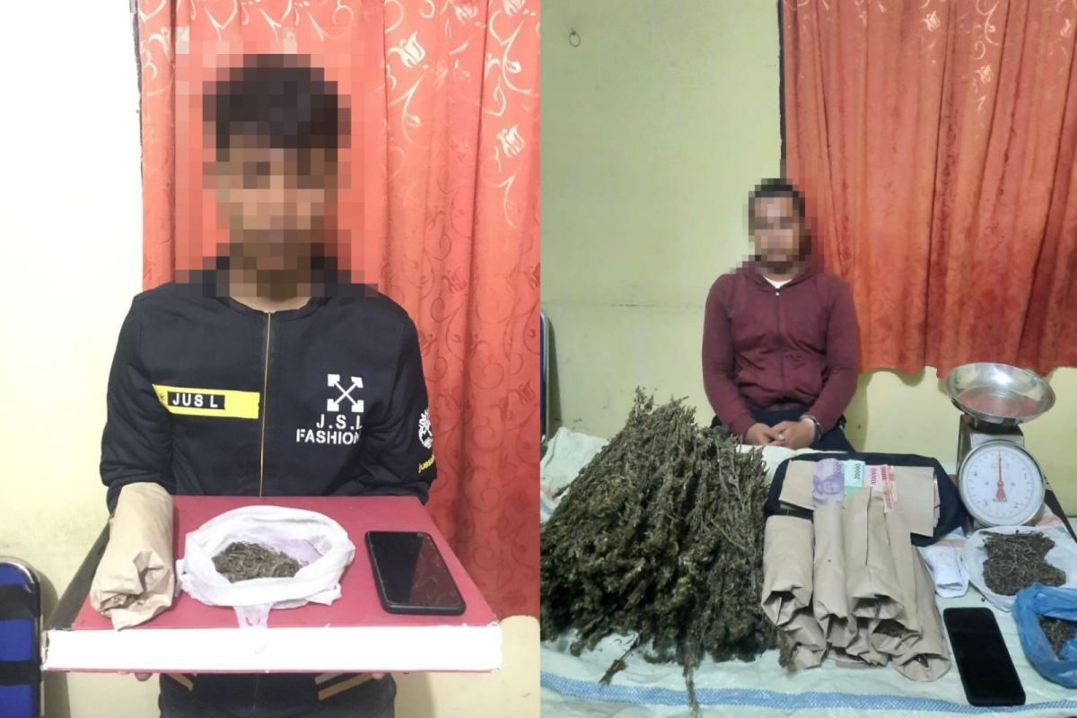 Ringkus dua pemuda di Bener Meriah, Polisi sita barang bukti 2,8 Kg ganja