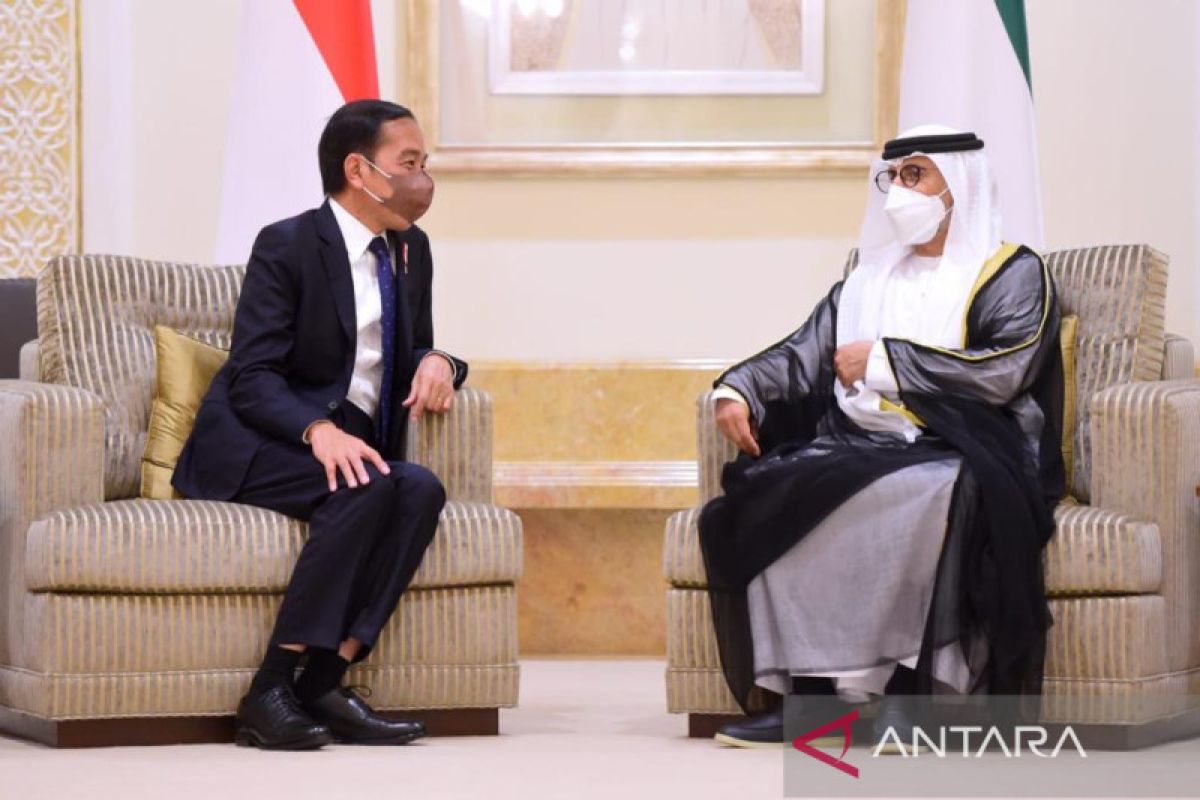 Jokowi tiba di Abu Dhabi dan bertemu Presiden UAE Sheikh Mohamed