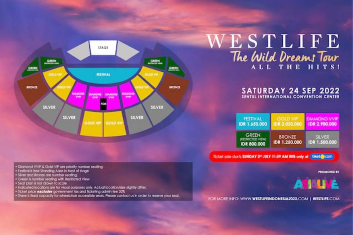 tiket.com jadi mitra eksklusif jual tiket konser Westlife
