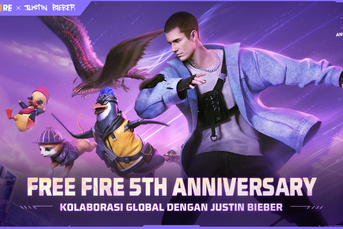 Free Fire gandeng Justin Bieber rayakan ulang tahun ke-5
