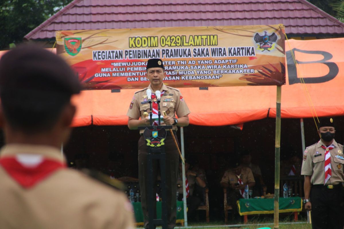 Dandim 0429 Lampung Timur resmi buka perkemahan Pramuka Saka Wira Kartika
