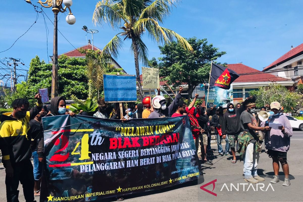 Polresta Denpasar amankan demonstrasi mahasiswa Papua tentang HAM Biak