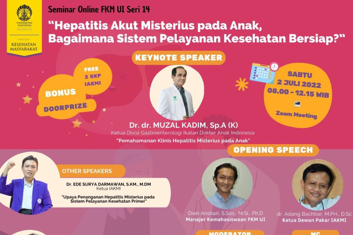 Epidemiolog UI tidak setuju dengan penyebutan penyakit hepatitis misterius