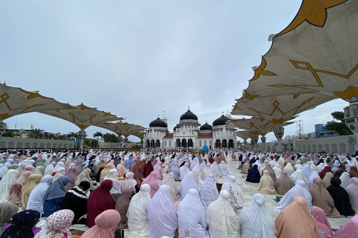 Begini suasana shalat Idul Adha di Masjid Raya Baiturrahman