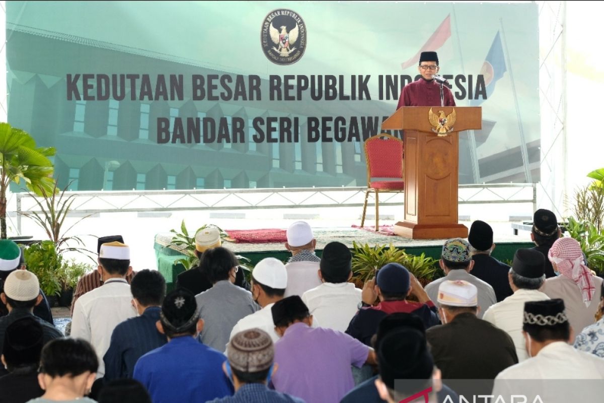 Ribuan WNI shalat Idul Adha di KBRI Bandar Seri Begawan
