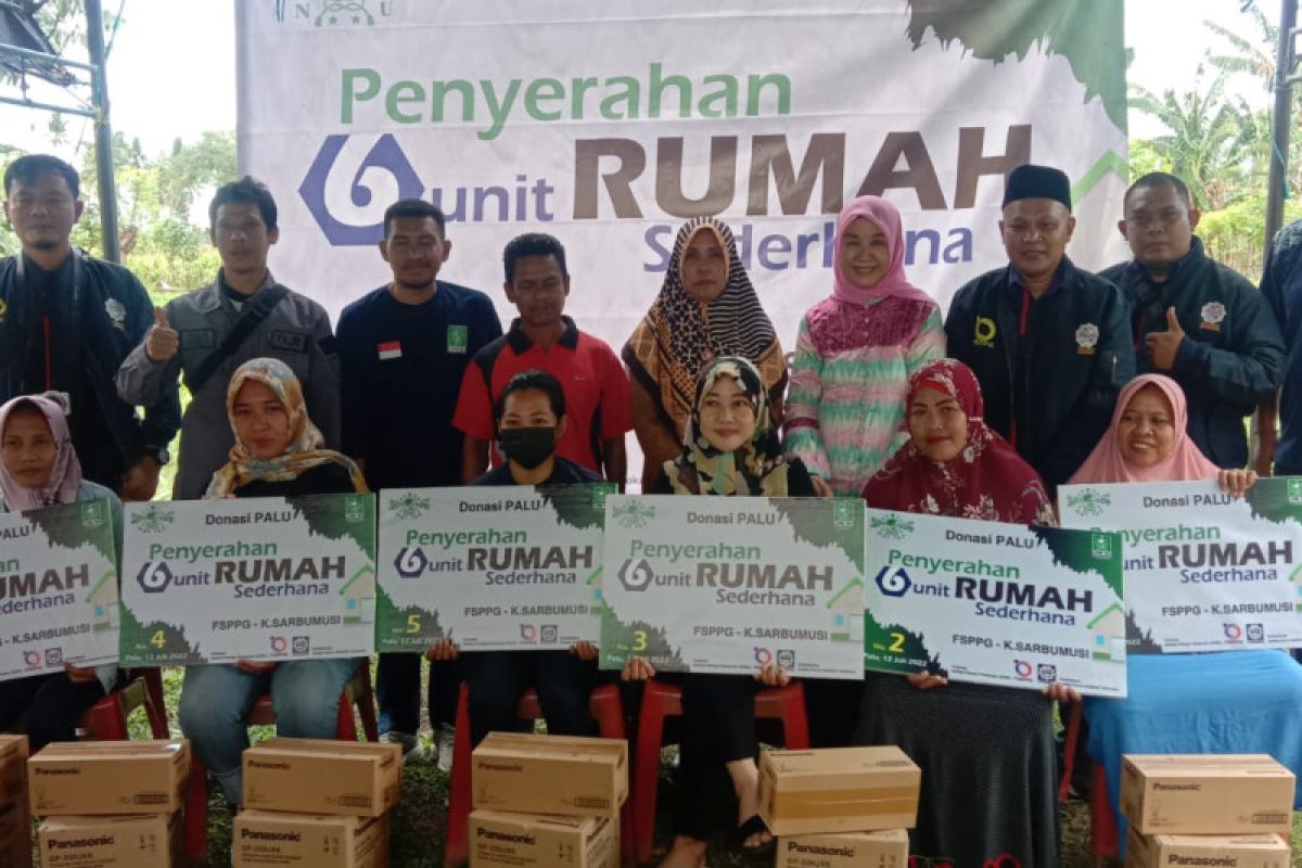 Enam keluarga di Donggala  dapat bantuan rumah dari NU-FSPPG